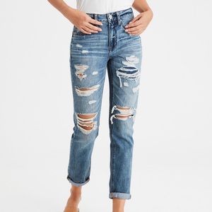 Destroyed high waisted mom jeans